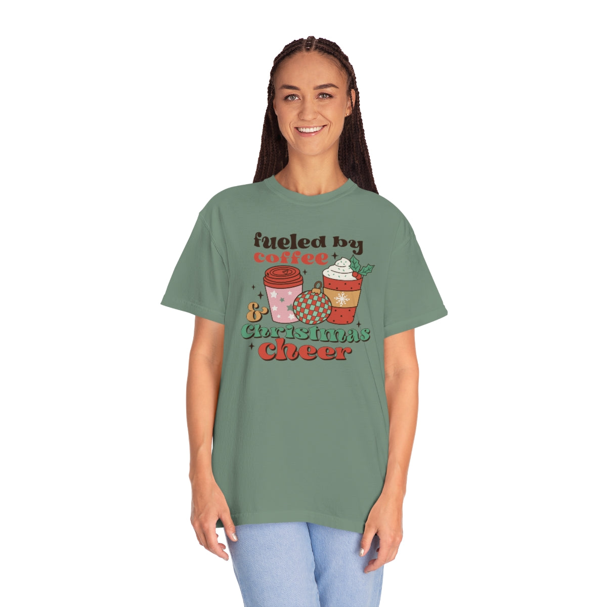 Fueled by Coffee and Christmas Cheer Retro Xmas TShirt