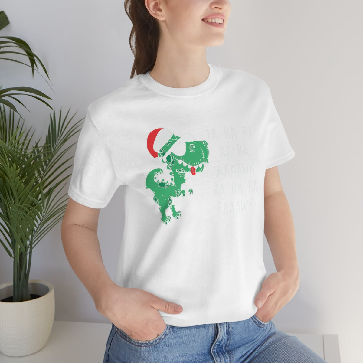 Fa Ra Ra Ra Ra Rawr Cute Dino Christmas Funny Tshirt