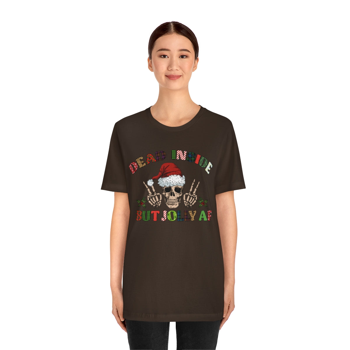 Dead but Jolly AF Skeleton Spooky Christmas Tshirt