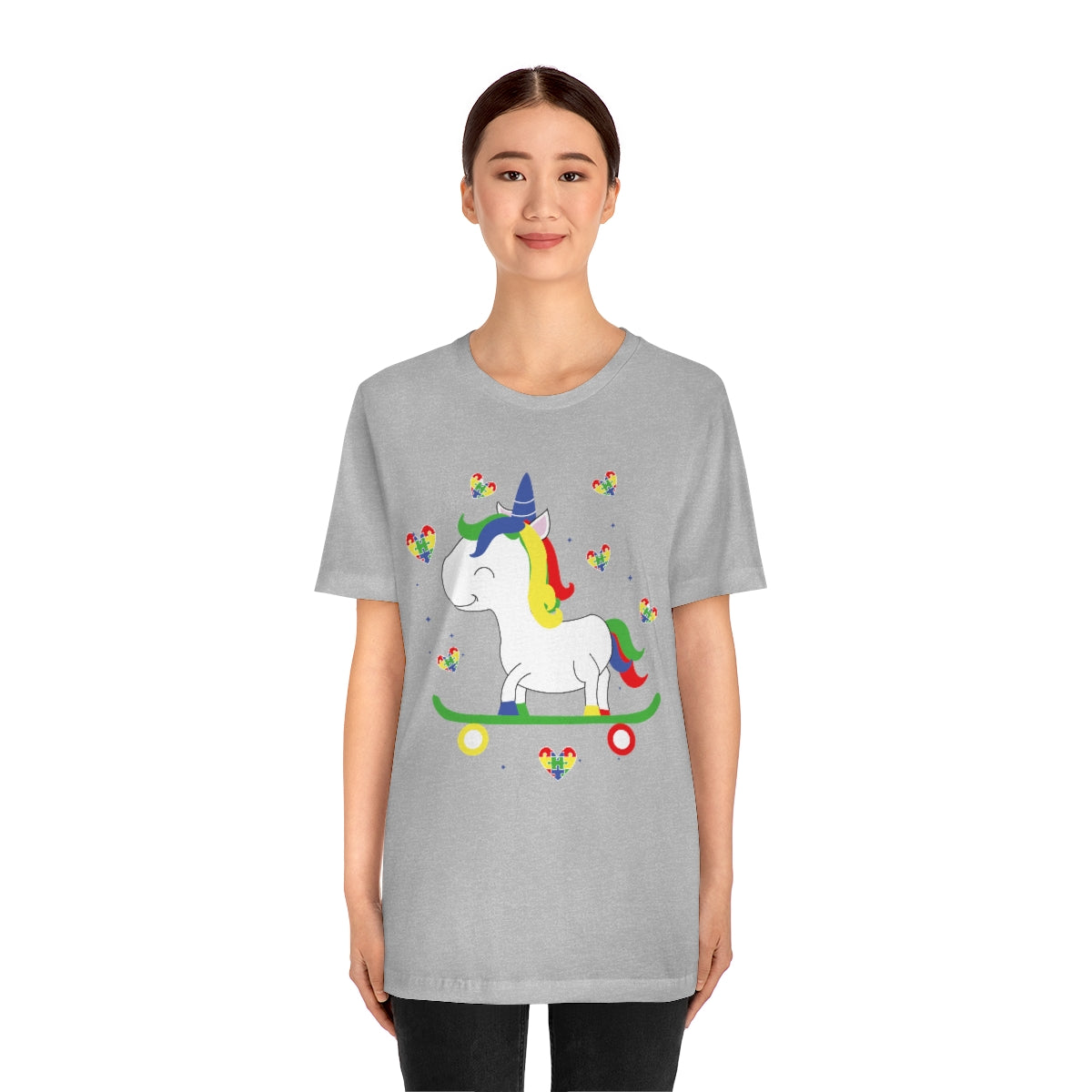 Cute Skateboarding Unicorn Autism Awareness Tshirt