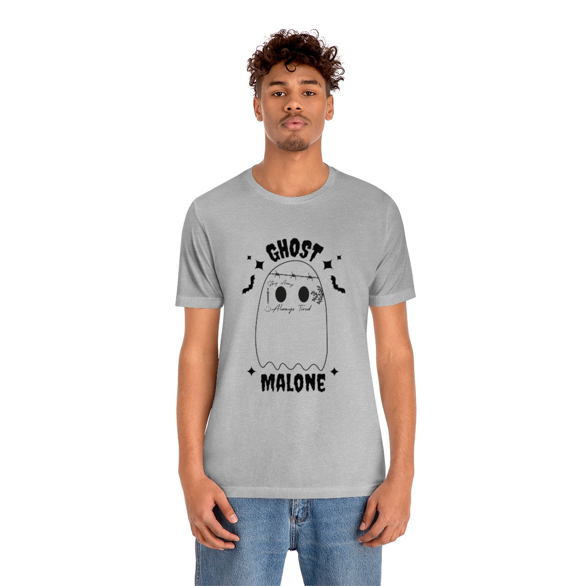 Ghost Malone Cool Halloween Tshirt, Funny Halloween T-Shirt Design on Unisex Jersey Short Sleeve Tee