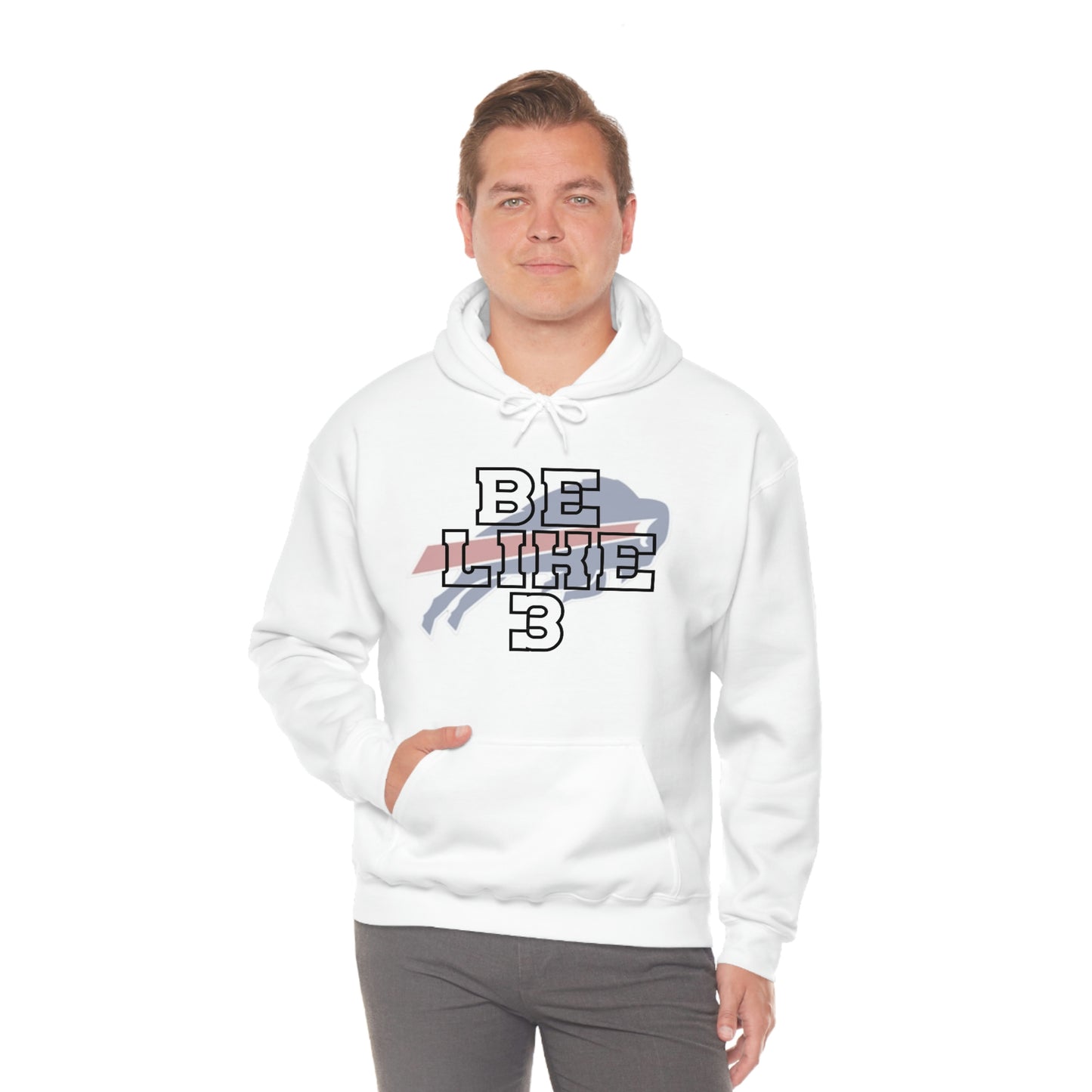 Be Like #3 Hamlin Strong Damar Hamlin Support Buffalo Bills Logo Hooded Sweatshirt