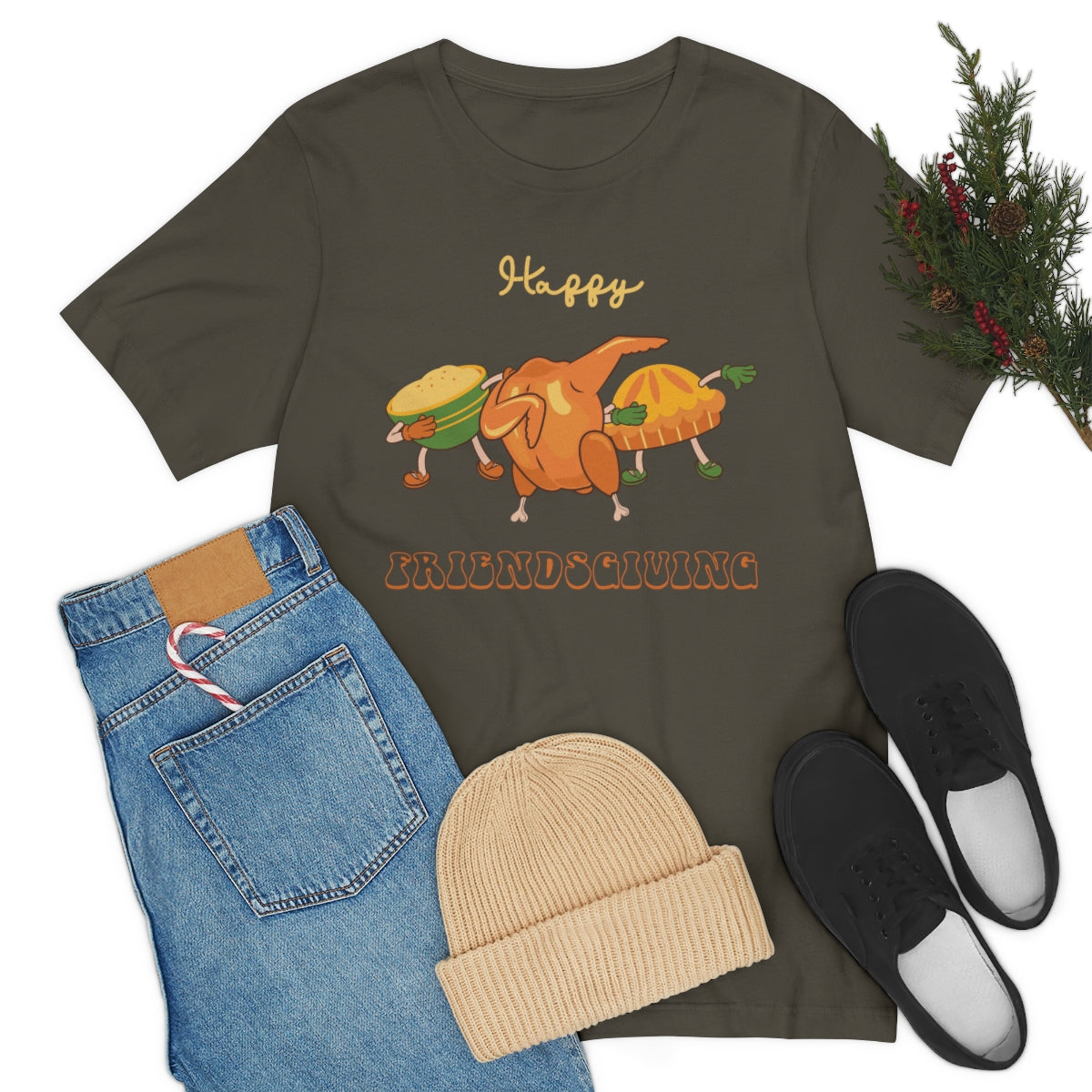 Happy Friendsgiving Thanksgiving Dinner Themed Tshirt