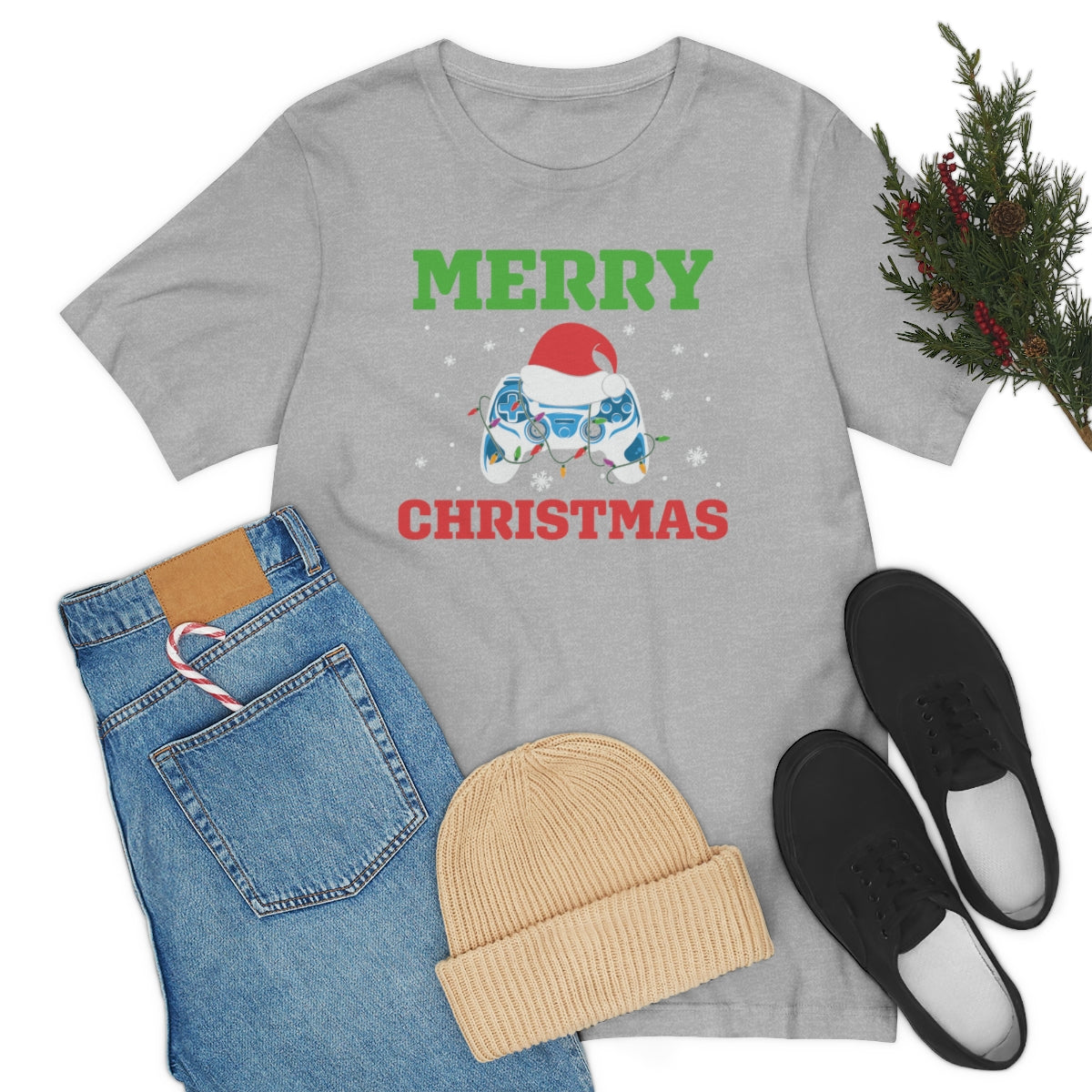 Video Game Controller Merry Christmas Holiday Tshirt