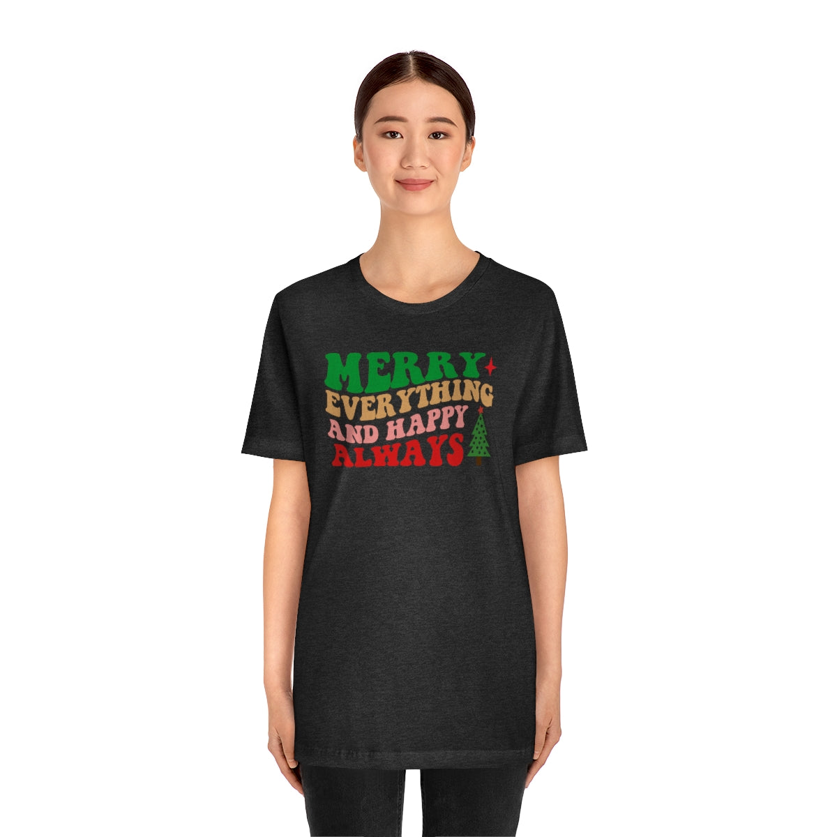 Merry Everything Retro Lettering Christmas Tshirt