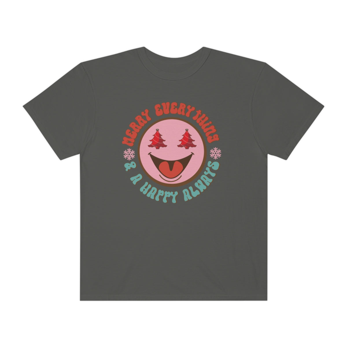 Merry Everything Happy Always Happy Face Retro Christmas Tshirt