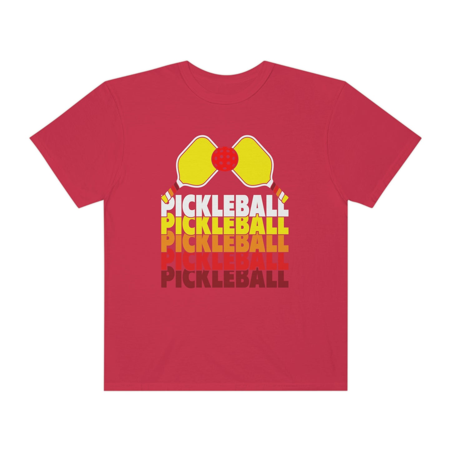 Pickleball Rackets Cool Yellow Retro Design Tshirt