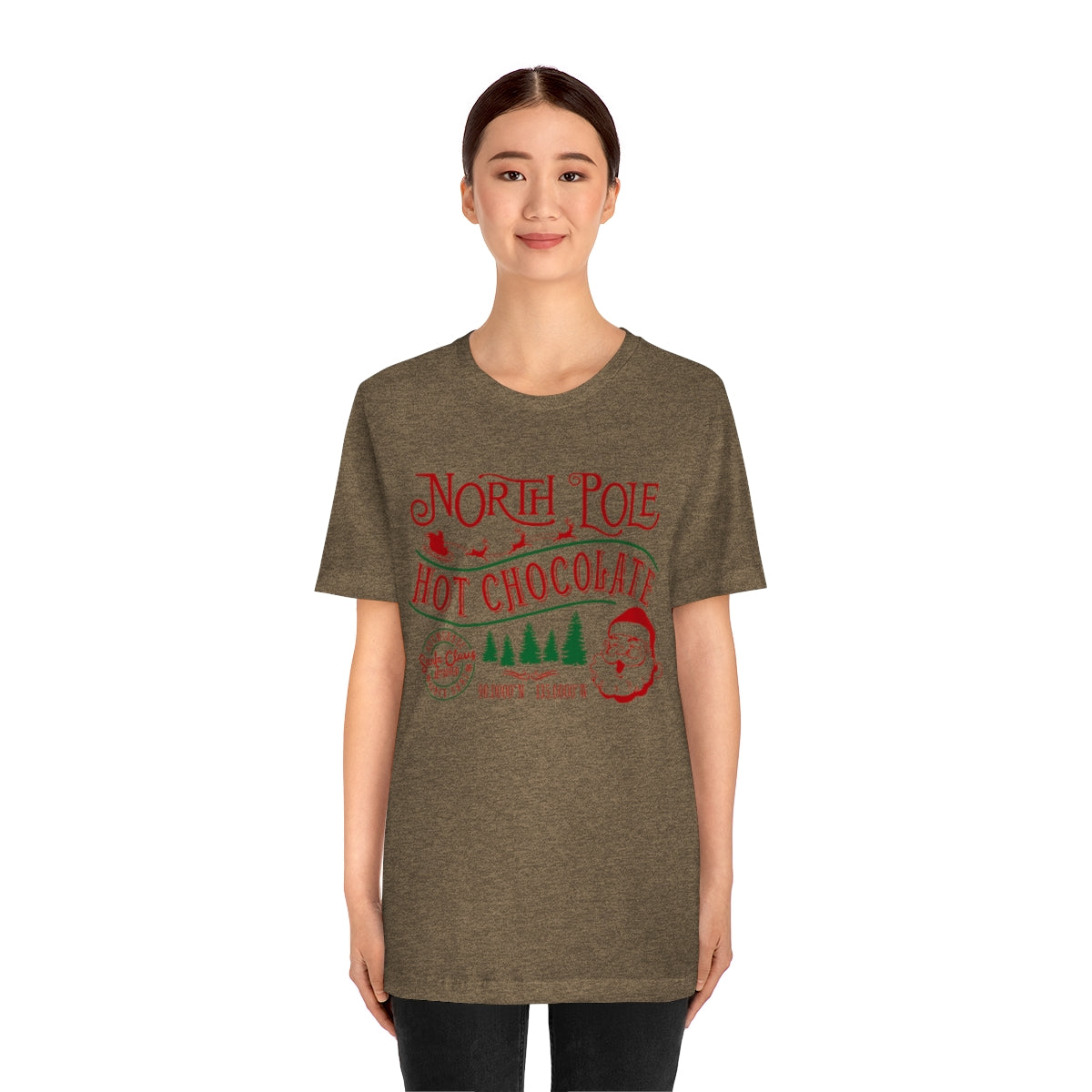 North Pole Premium Hot Chocolate Santa Approved Christmas Holiday Tshirt