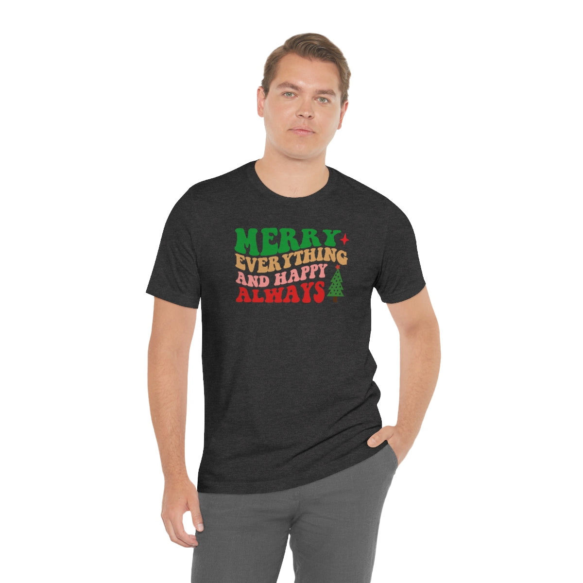 Merry Everything Retro Lettering Christmas Tshirt