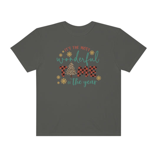 It's the Most Wonderful Time of the Year Christmas TeeShirt design on Unisex Garment-Dyed T-shirt