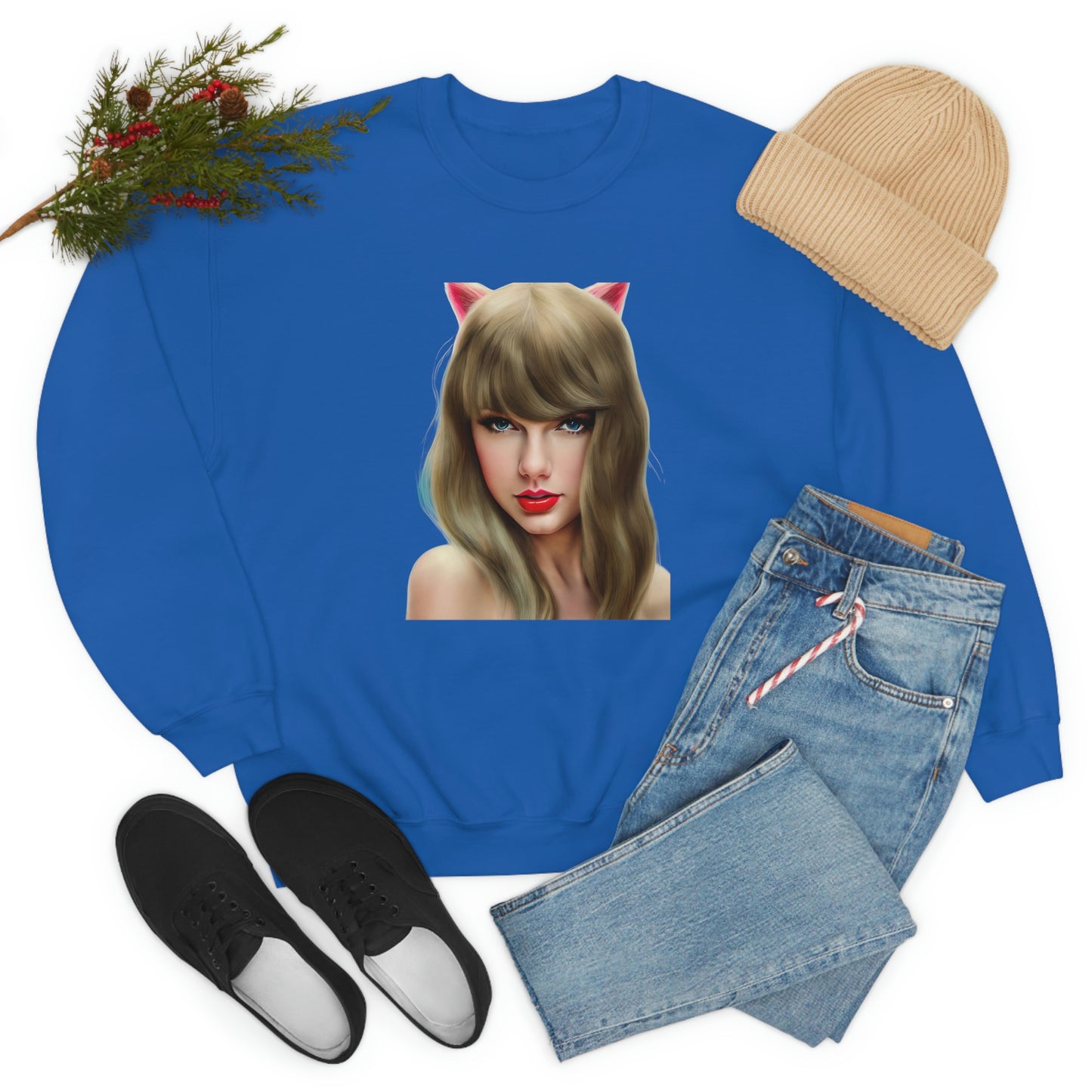 Taylor Swift Cat Ears T Swift Taylor Swift Merch Fan Swifty Gift Crewneck Sweatshirt