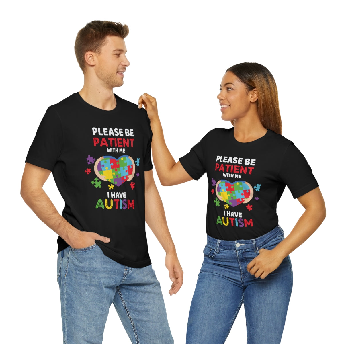 Please be patient with me I have Autism Puzzle Pieces Tshirt