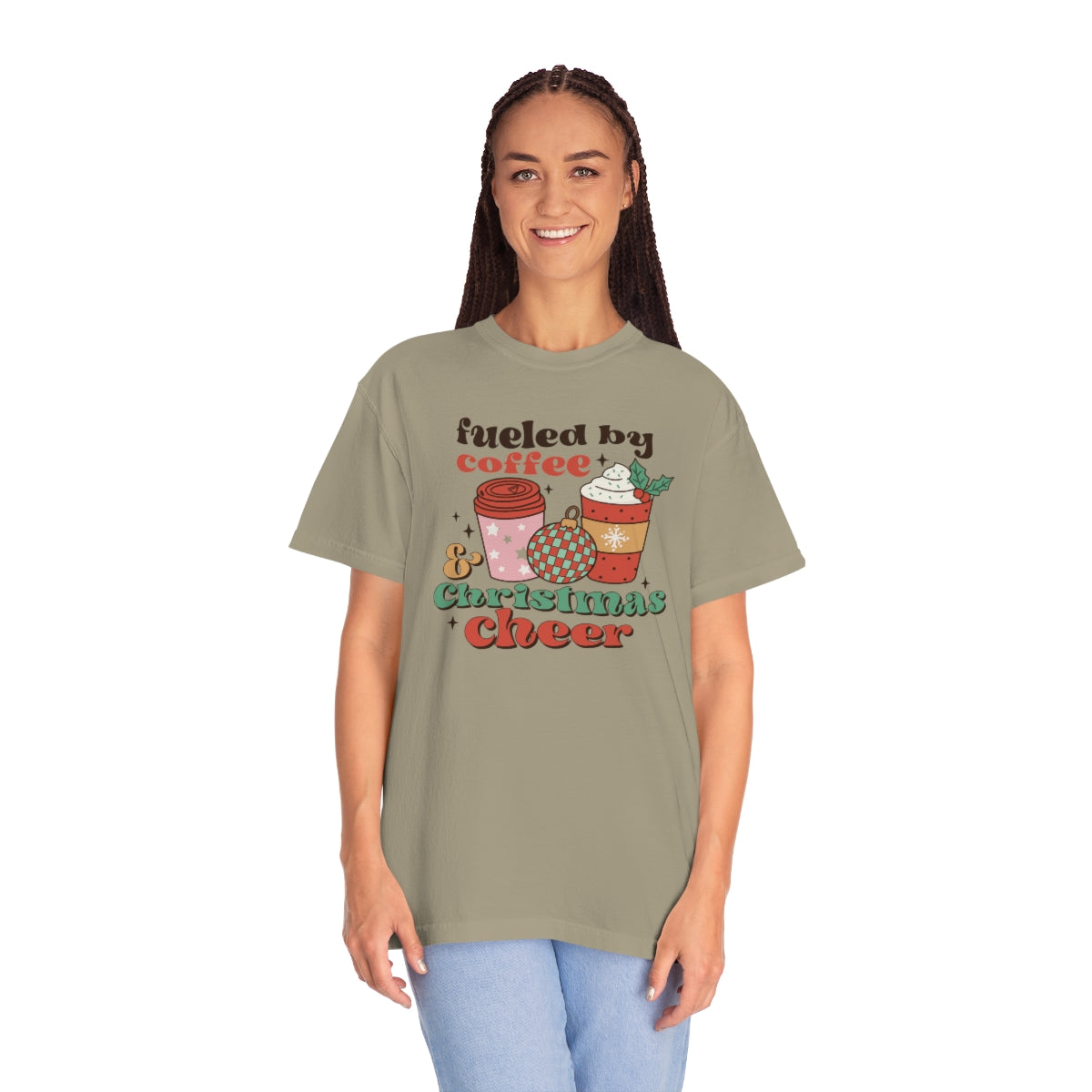 Fueled by Coffee and Christmas Cheer Retro Xmas TShirt