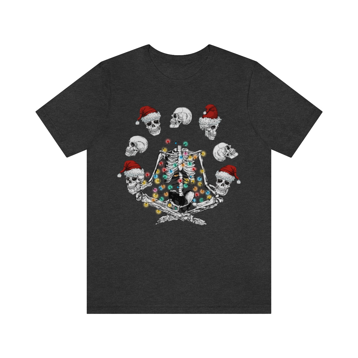 Yoga Skeleton Juggling Heads Christmas Tshirt