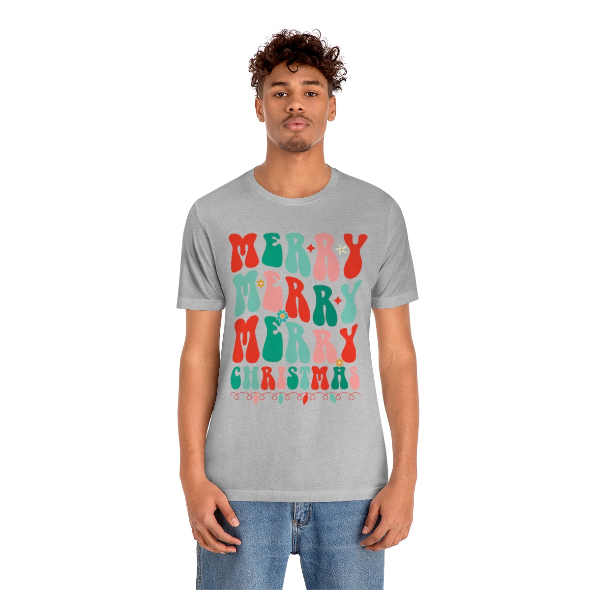 Retro Merry Merry Merry Christmas Xmas Holiday Tshirt