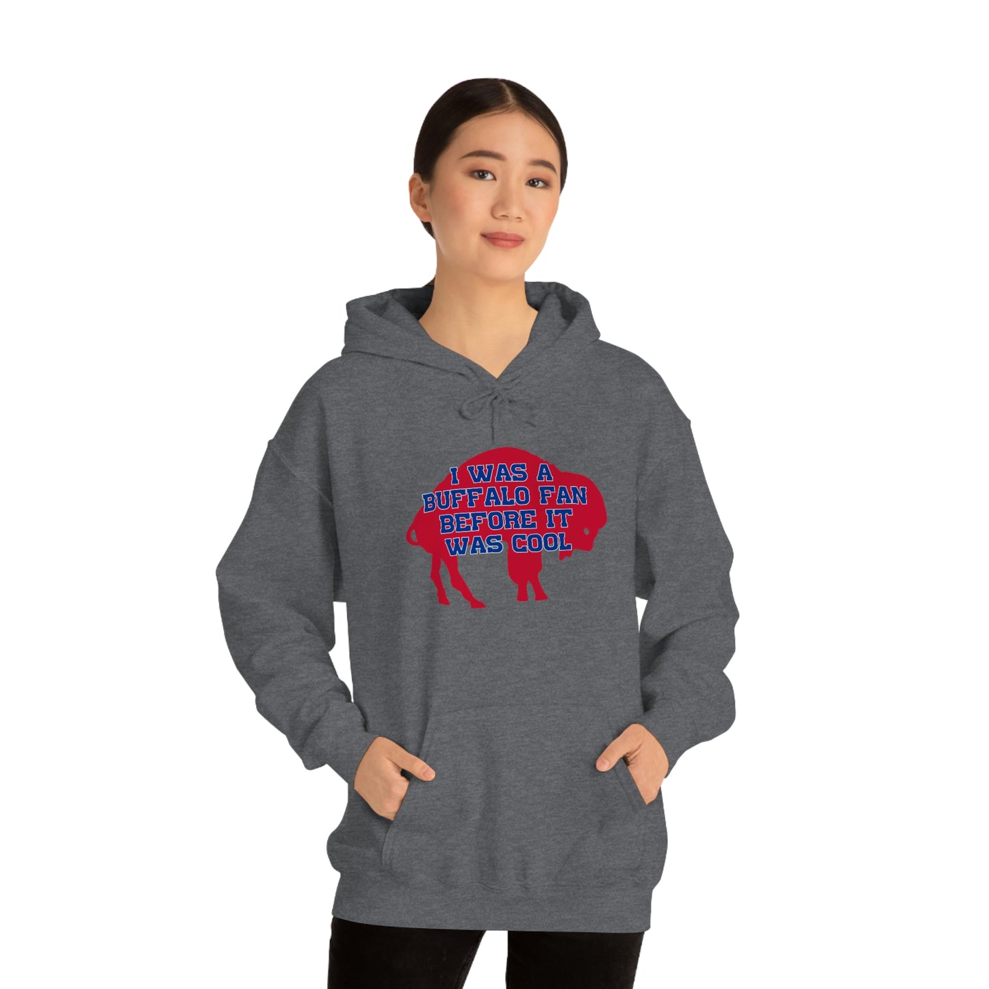 I Was a Buffalo Fan Before it was Cool Retro Red Logo Bills Mafia Football Hooded Sweatshirt