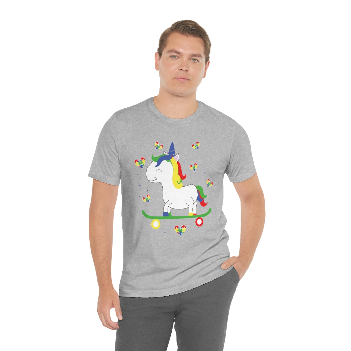 Cute Skateboarding Unicorn Autism Awareness Tshirt