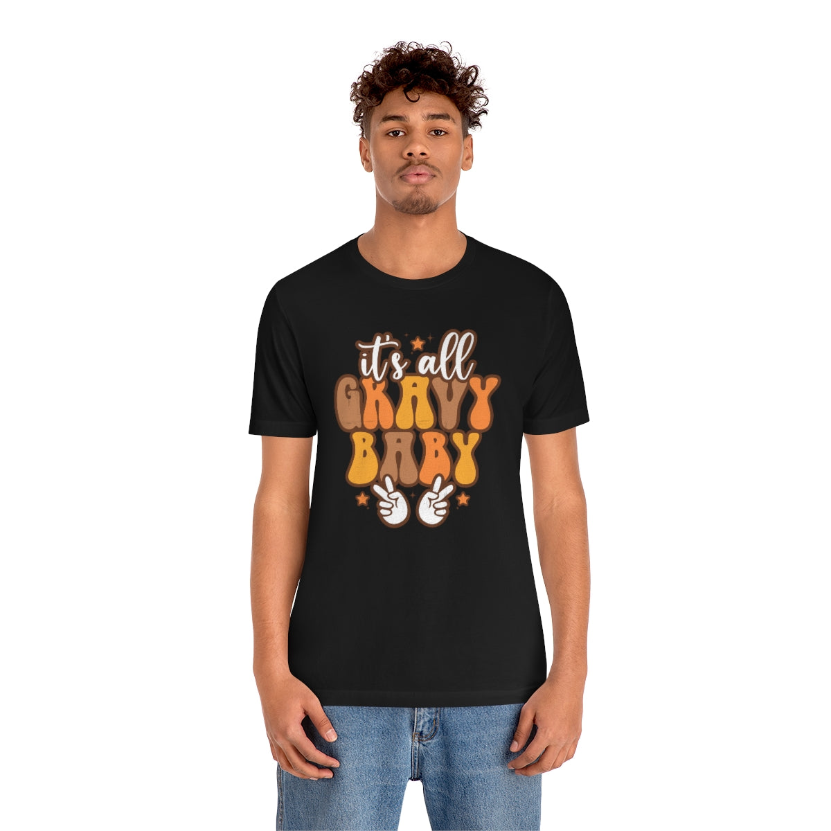 It's All Gravy Baby Thanksgiving Teeshirt on Unisex Jersey Short Sleeve Tee