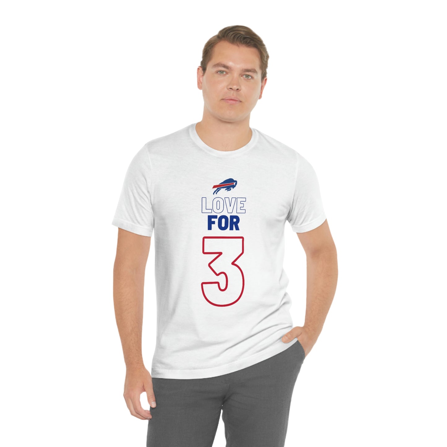 Love for #3 Damar Hamlin Supporter Unisex Jersey Short Sleeve Tee