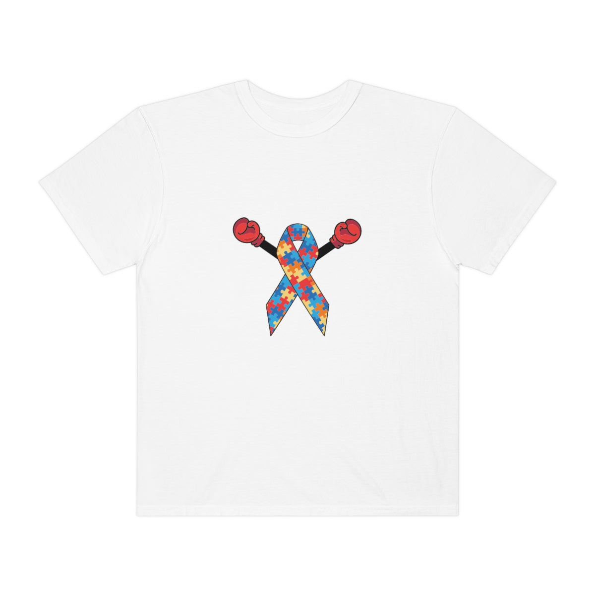 His Fight is My Fight Autism Awareness Ribbon w Boxing Gloves Tshirt