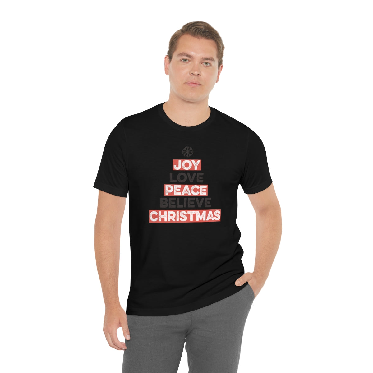 Joy Peace Believe Christmas Xmas Holiday Tshirt