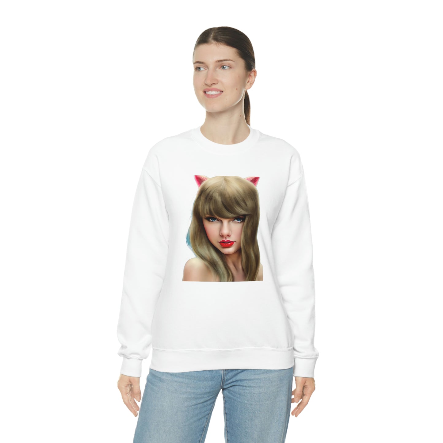 Taylor Swift Cat Ears T Swift Taylor Swift Merch Fan Swifty Gift Crewneck Sweatshirt