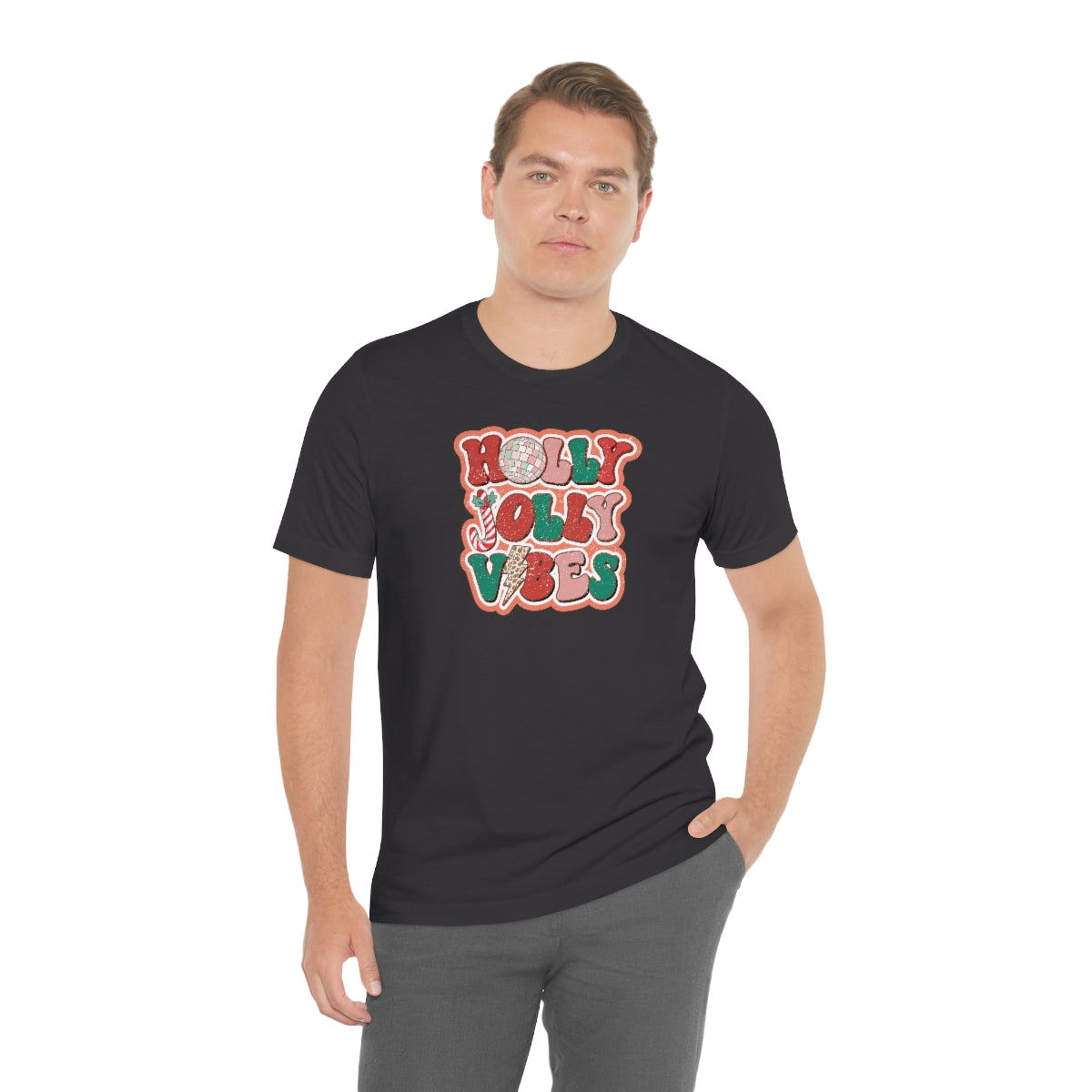 Retro Holly Jolly Vibes Christmas TShirt