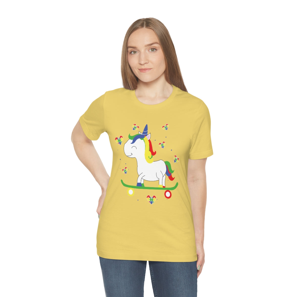 Cute Skateboarding Unicorn Autism Awareness Tshirt