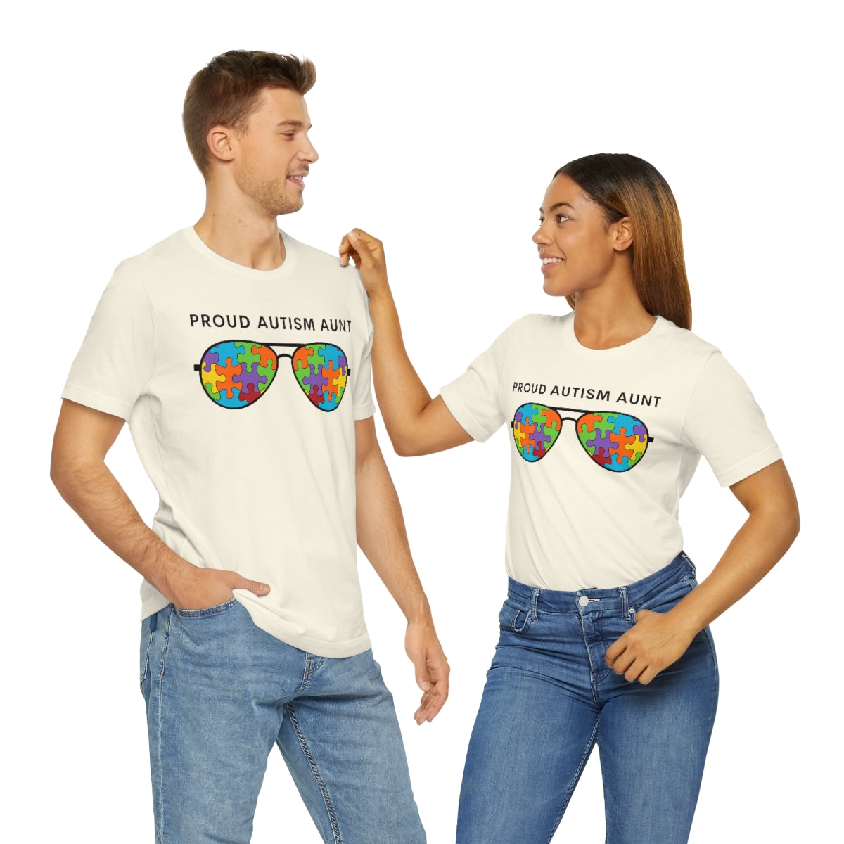 Proud Autism Aunt Sunglasses Tshirt