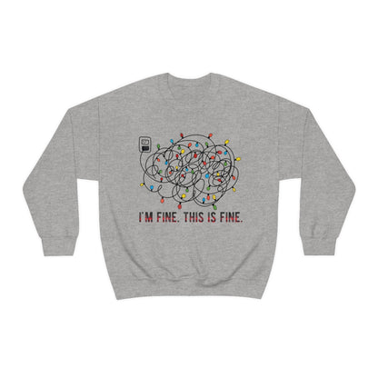 It's Fine, This is Fine Christmas Lights Sweatshirt