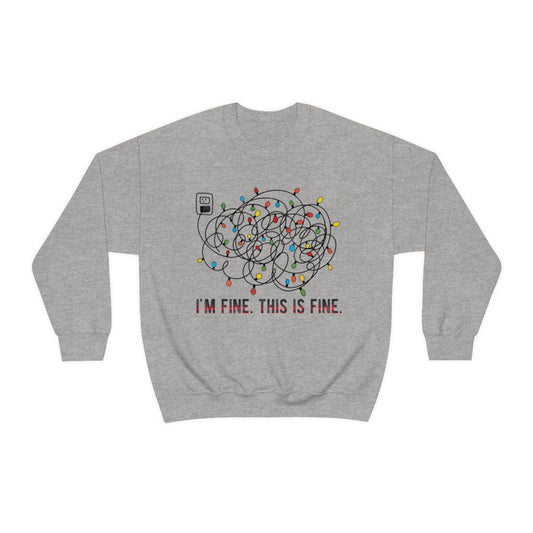 It's Fine, This is Fine Christmas Lights Sweatshirt