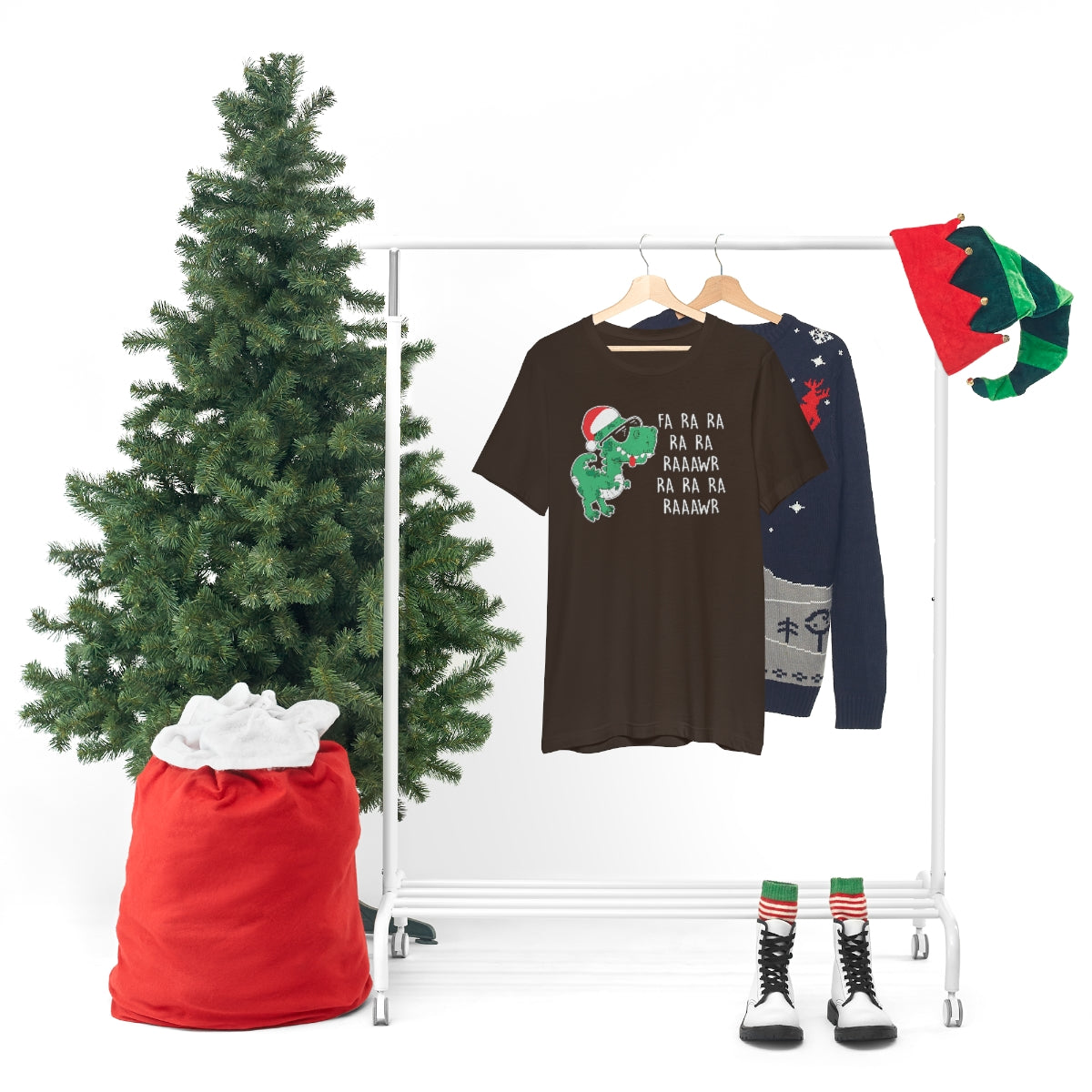 Fa Ra Ra Ra Ra Rawr Cute Dino Christmas Funny Tshirt