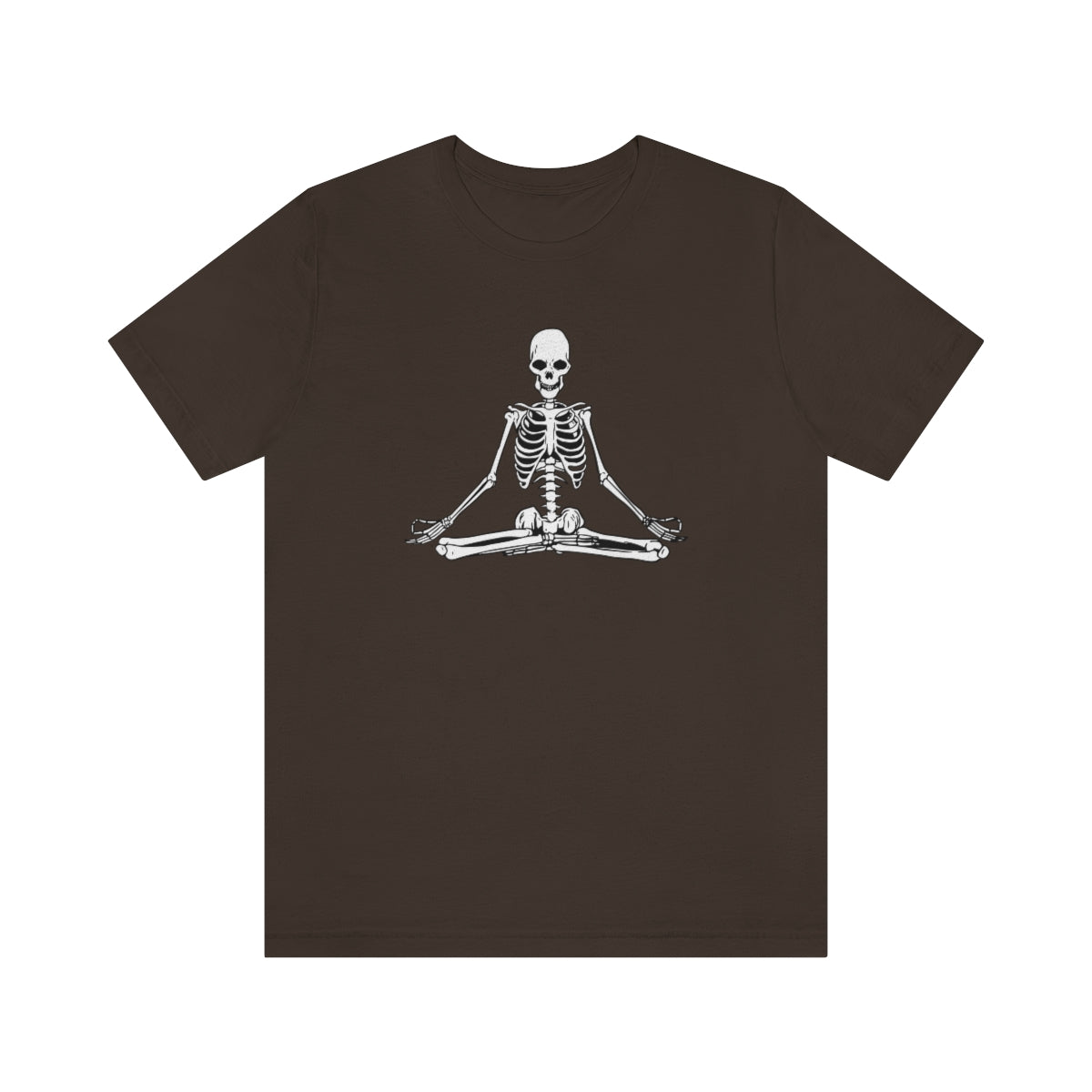 Meditating Yoga Skeleton TShirt, Funny Shirt, Namaste Skeleton, Halloween Lover Gift on Unisex Jersey Short Sleeve Tee