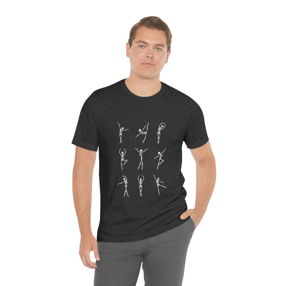 Dancing Skeletons Halloween Design on Unisex Jersey Short Sleeve Tee