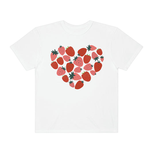 Strawberry Shirt Cottagecore T-shirt Organic Soft comfortable Great fit Print Unisex Vegan Botanical Tshirt fruit shirt gifts for her