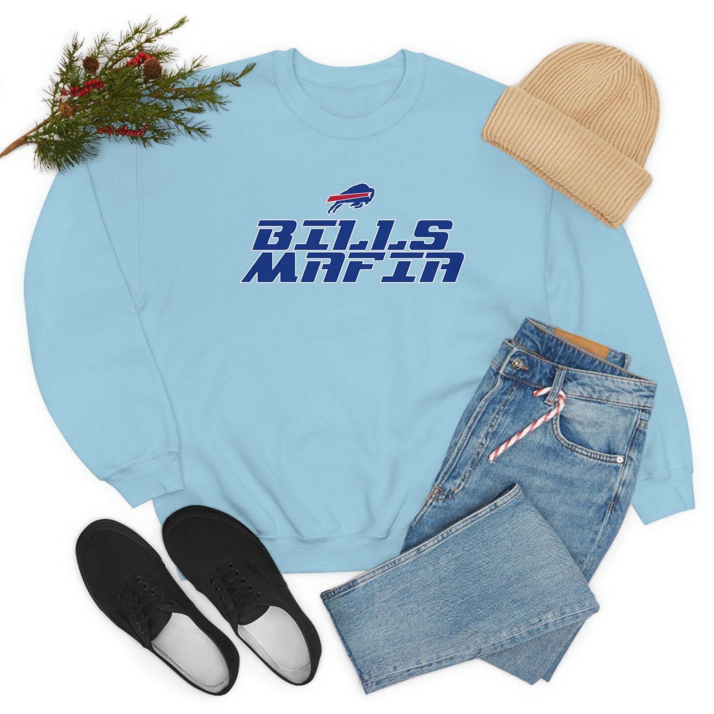 Buffalo Bills Football Bills Mafia NFL Redzone Font Crewneck Sweatshirt