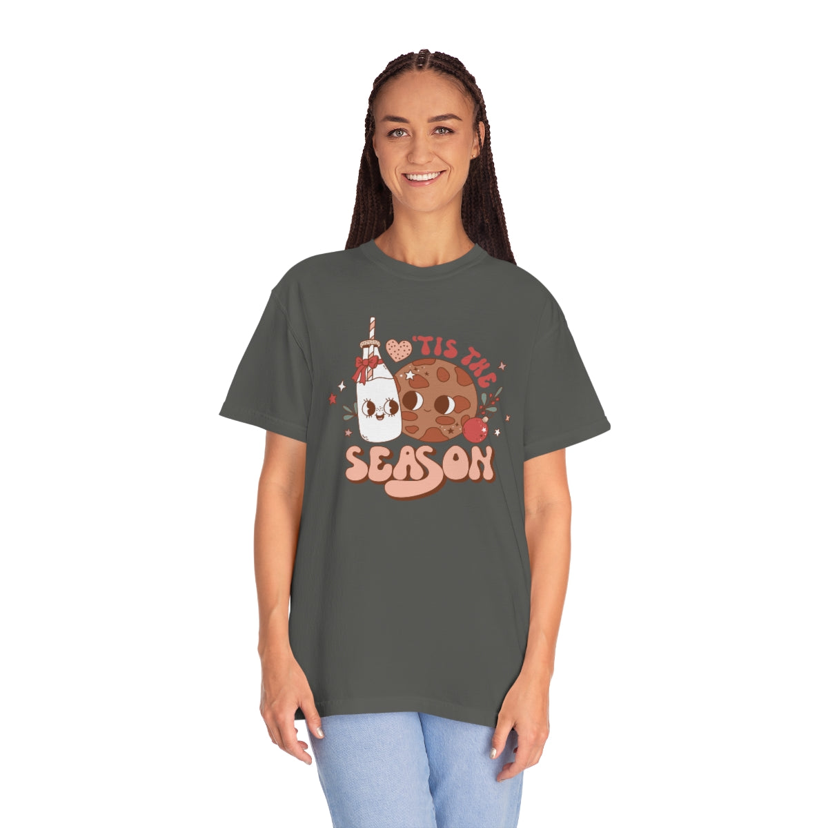 'Tis the Season Milk & Cookies Retro Vintage Christmas TeeShirt