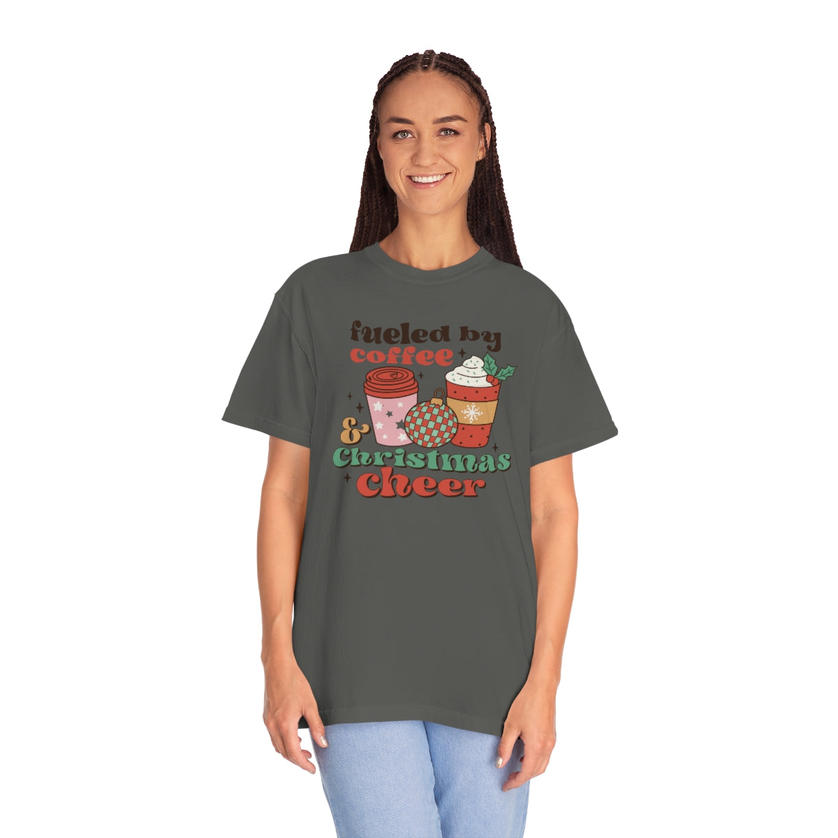 Fueled by Coffee and Christmas Cheer Retro Xmas TShirt