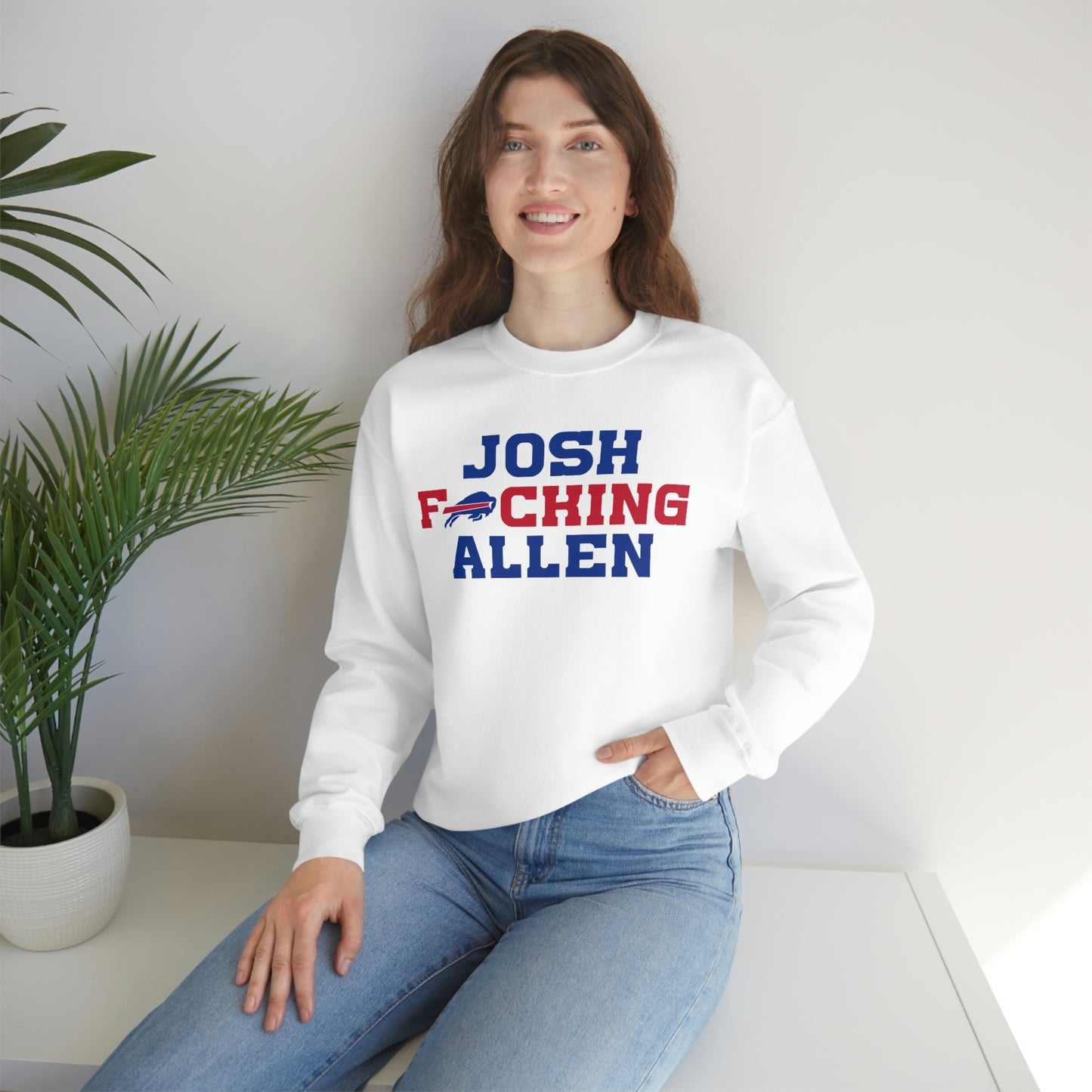 Josh Freaking Allen Bills Mafia #17 Buffalo Bills Football Crewneck Sweatshirt