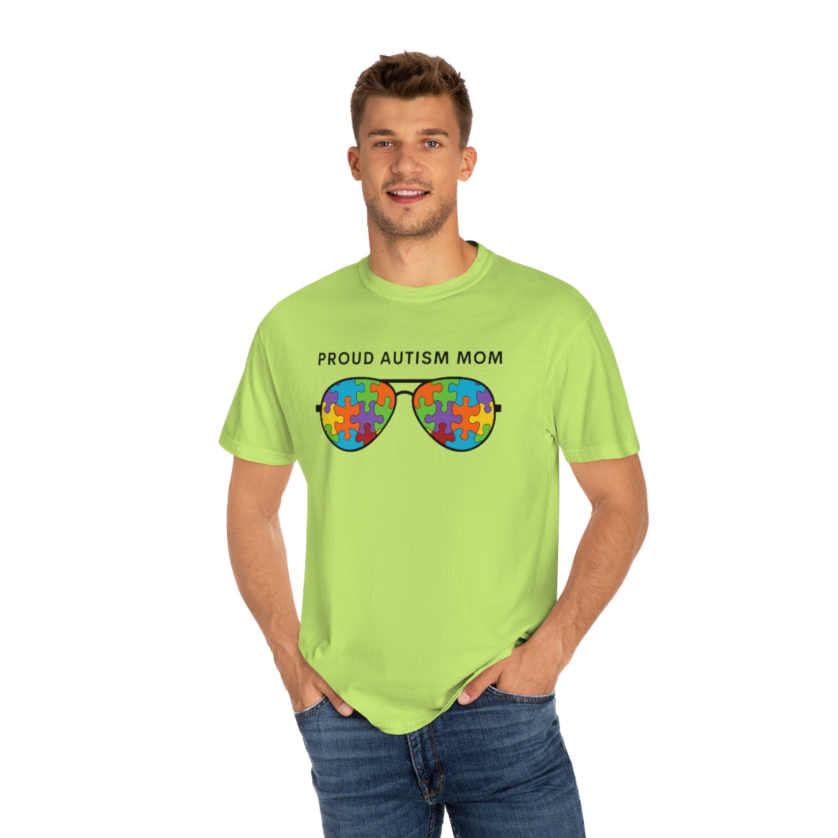 Proud Autism Mom Sunglasses Puzzle Pieces Autism Awareness Tshirt