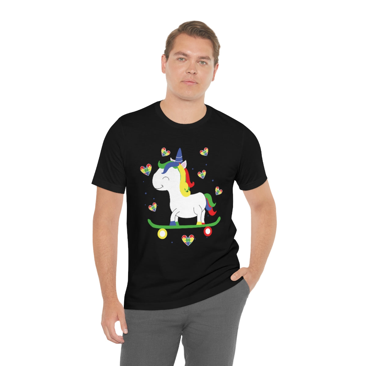 Cute Skateboarding Unicorn Autism Awareness Tshirt