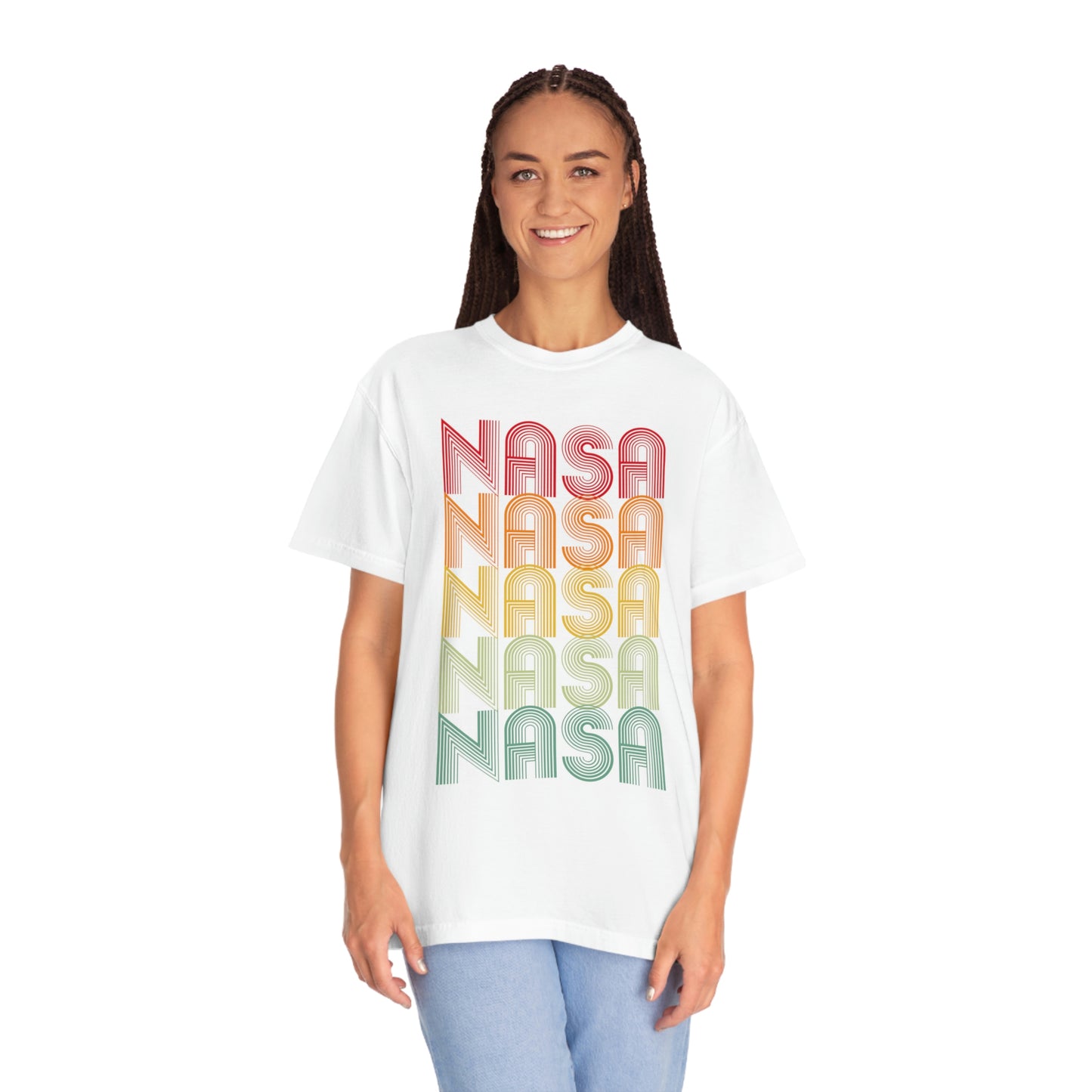 NASA Retro Rainbow Font T-shirt