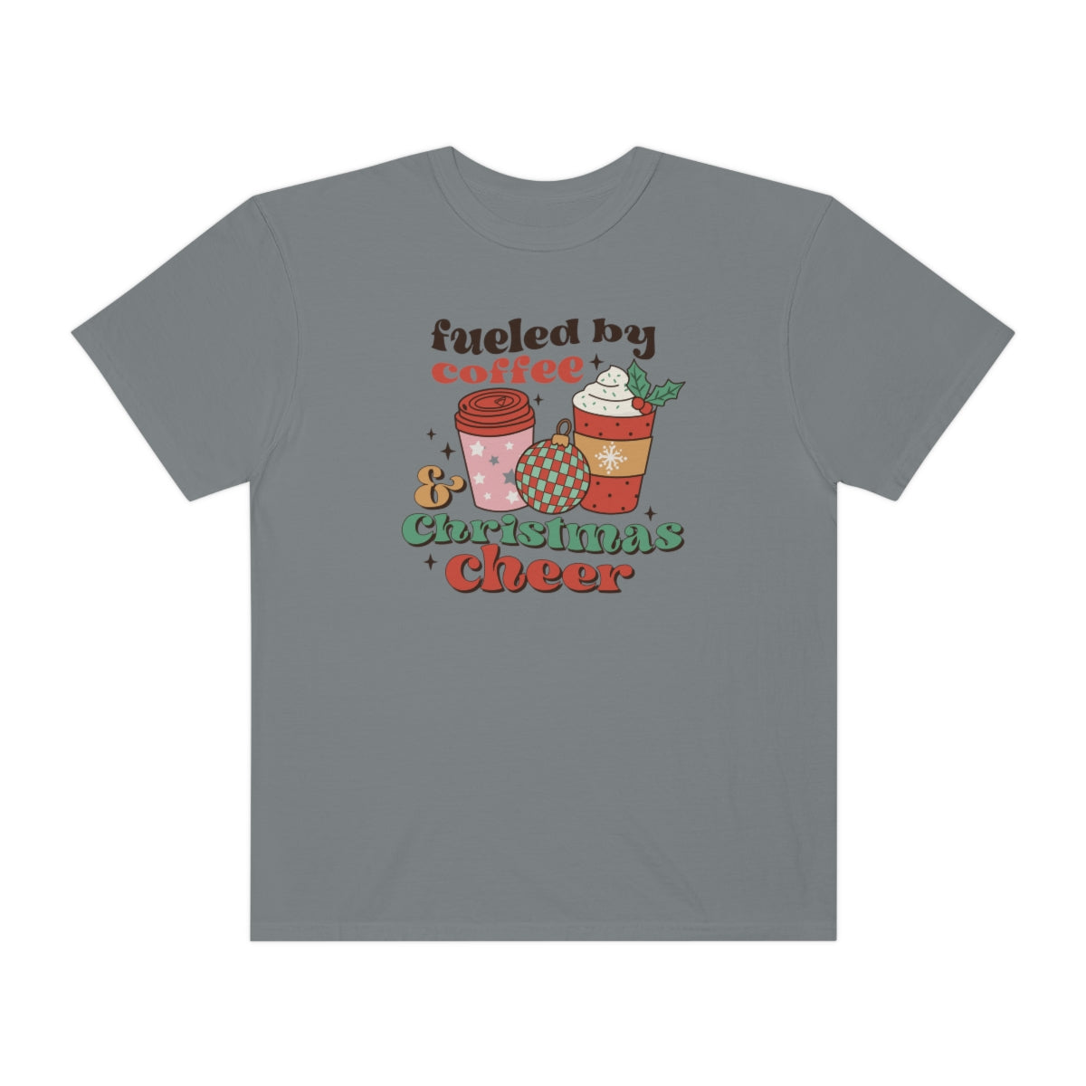 Fueled by Coffee and Christmas Cheer Retro Xmas TShirt