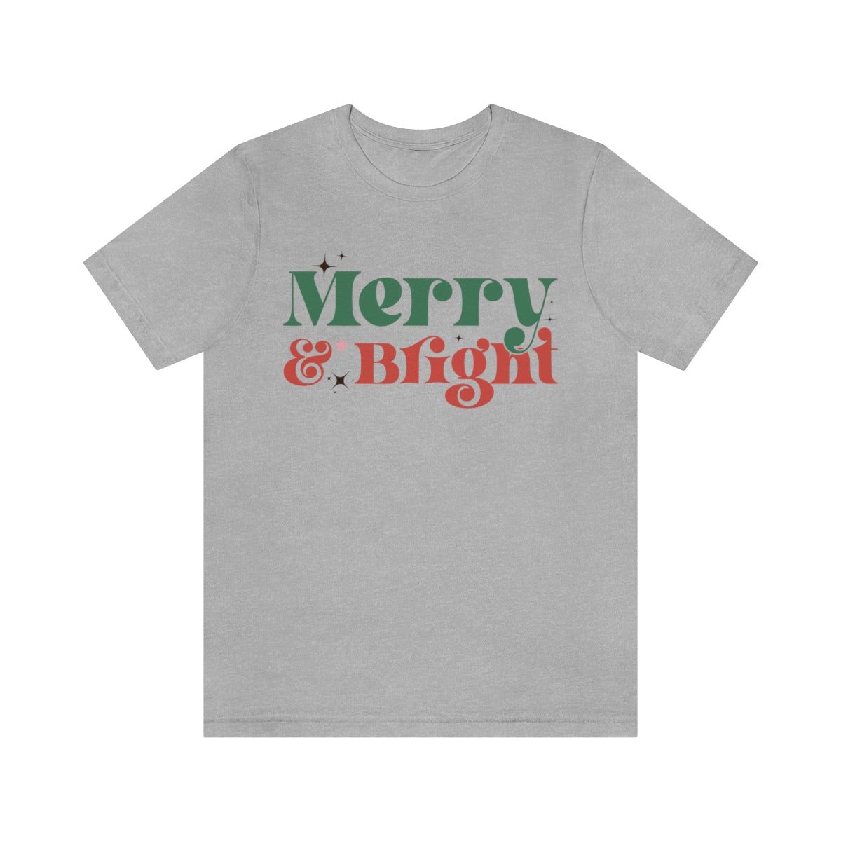 Retro Merry & Bright Vintage Style Christmas Xmas Holiday Tshirt