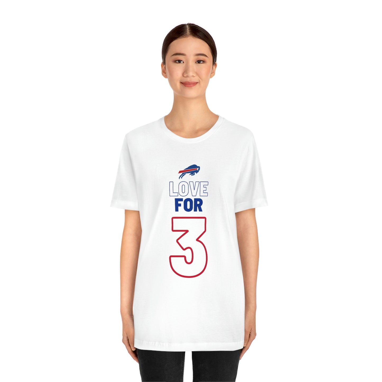 Love for #3 Damar Hamlin Supporter Unisex Jersey Short Sleeve Tee