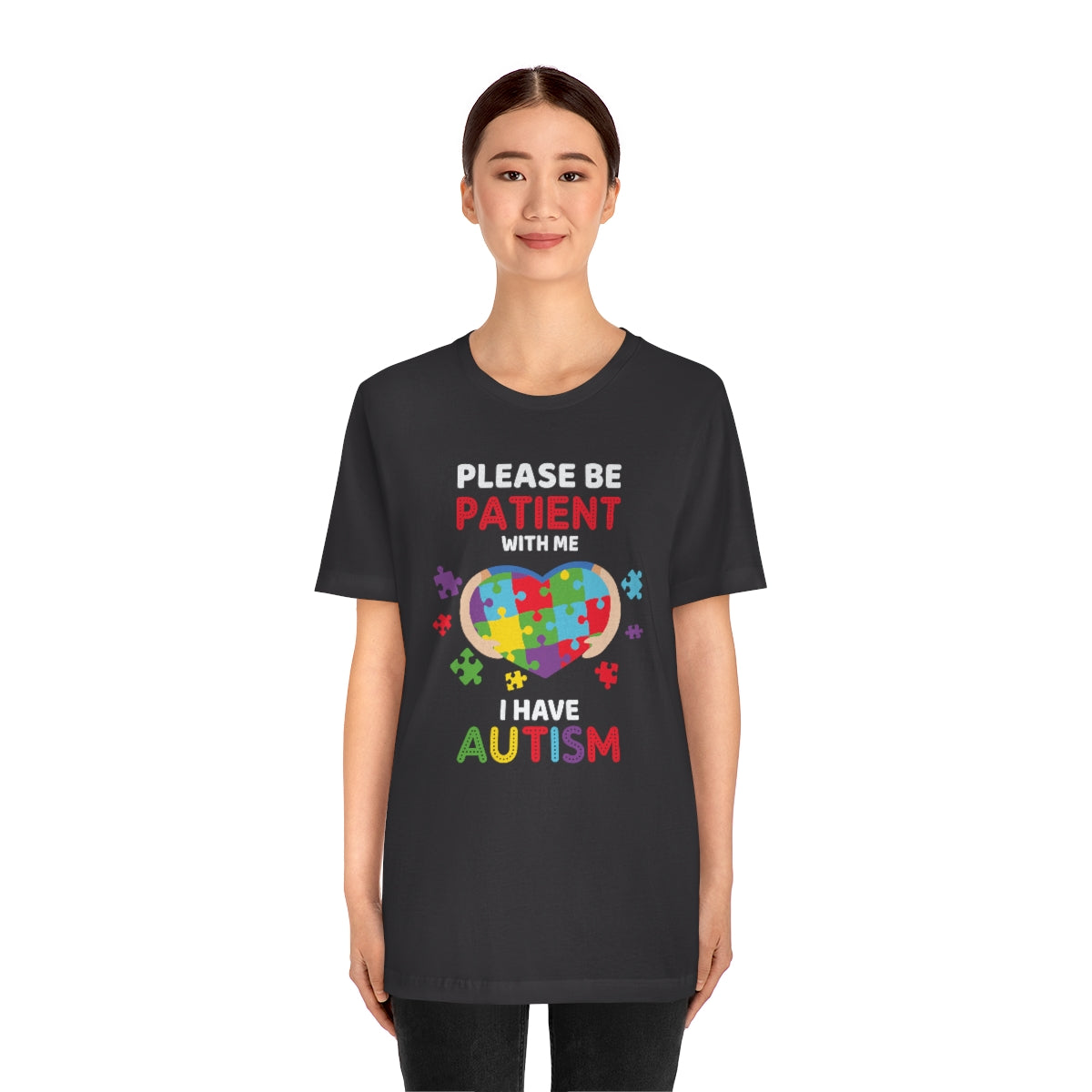 Please be patient with me I have Autism Puzzle Pieces Tshirt