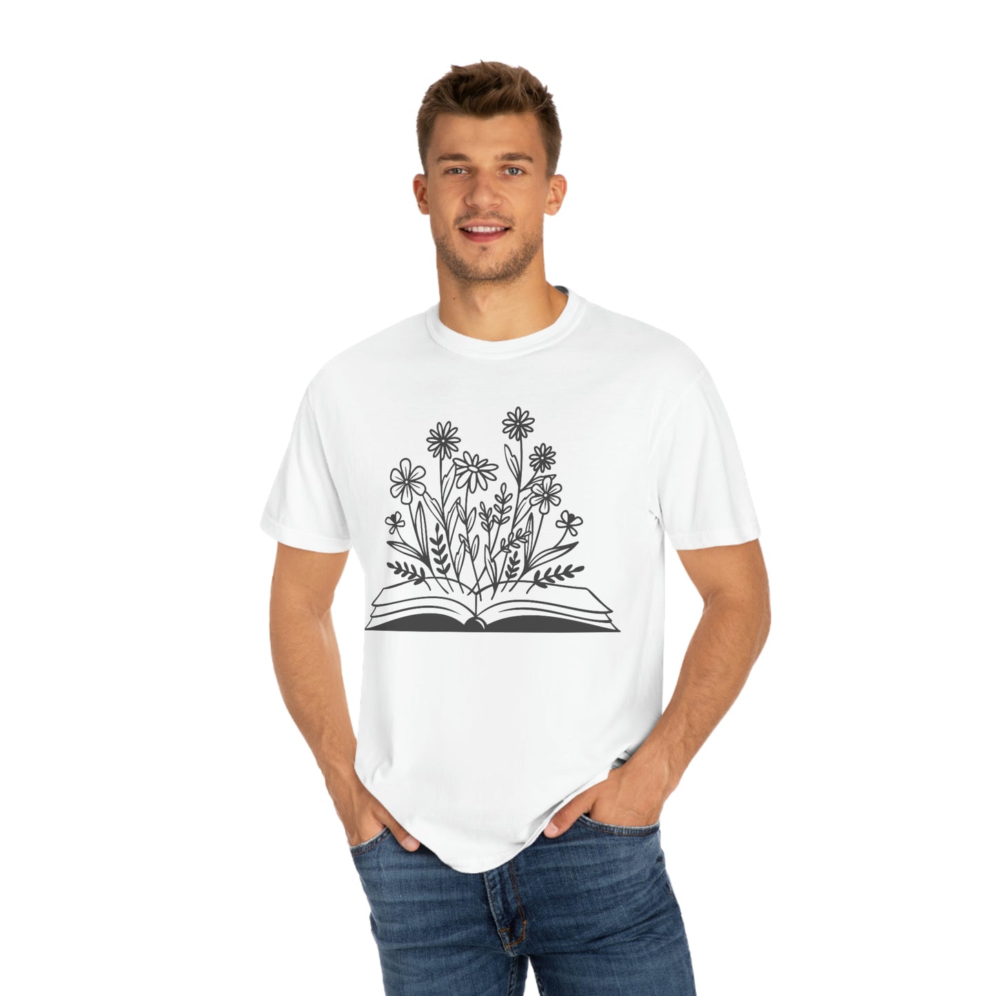 Beautiful Book with Wildflowers Retro Vintage Style Reading Books Tshirt