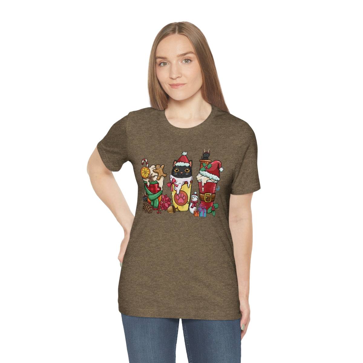 Black Cat Christmas Coffee Xmas Tshirt