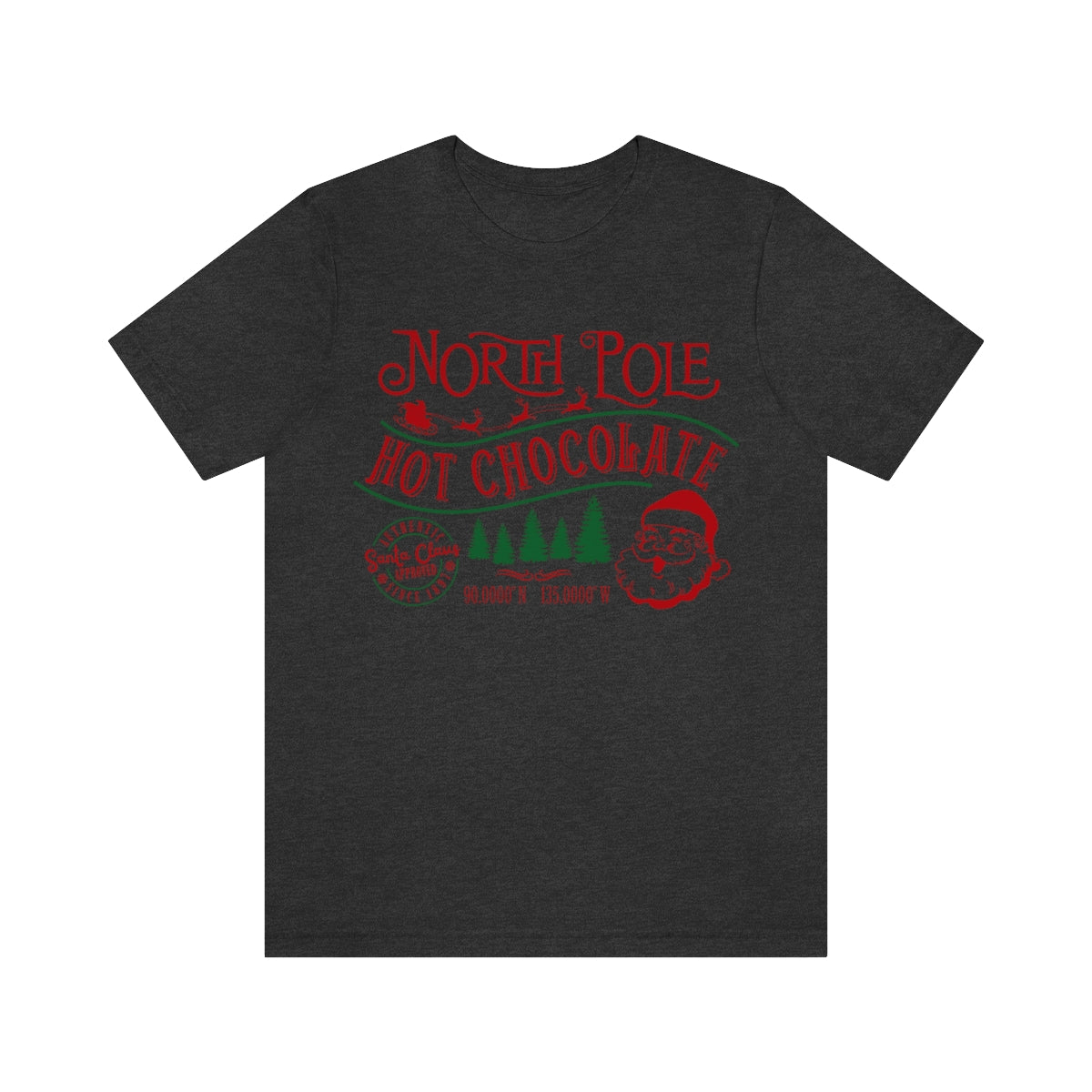 North Pole Premium Hot Chocolate Santa Approved Christmas Holiday Tshirt