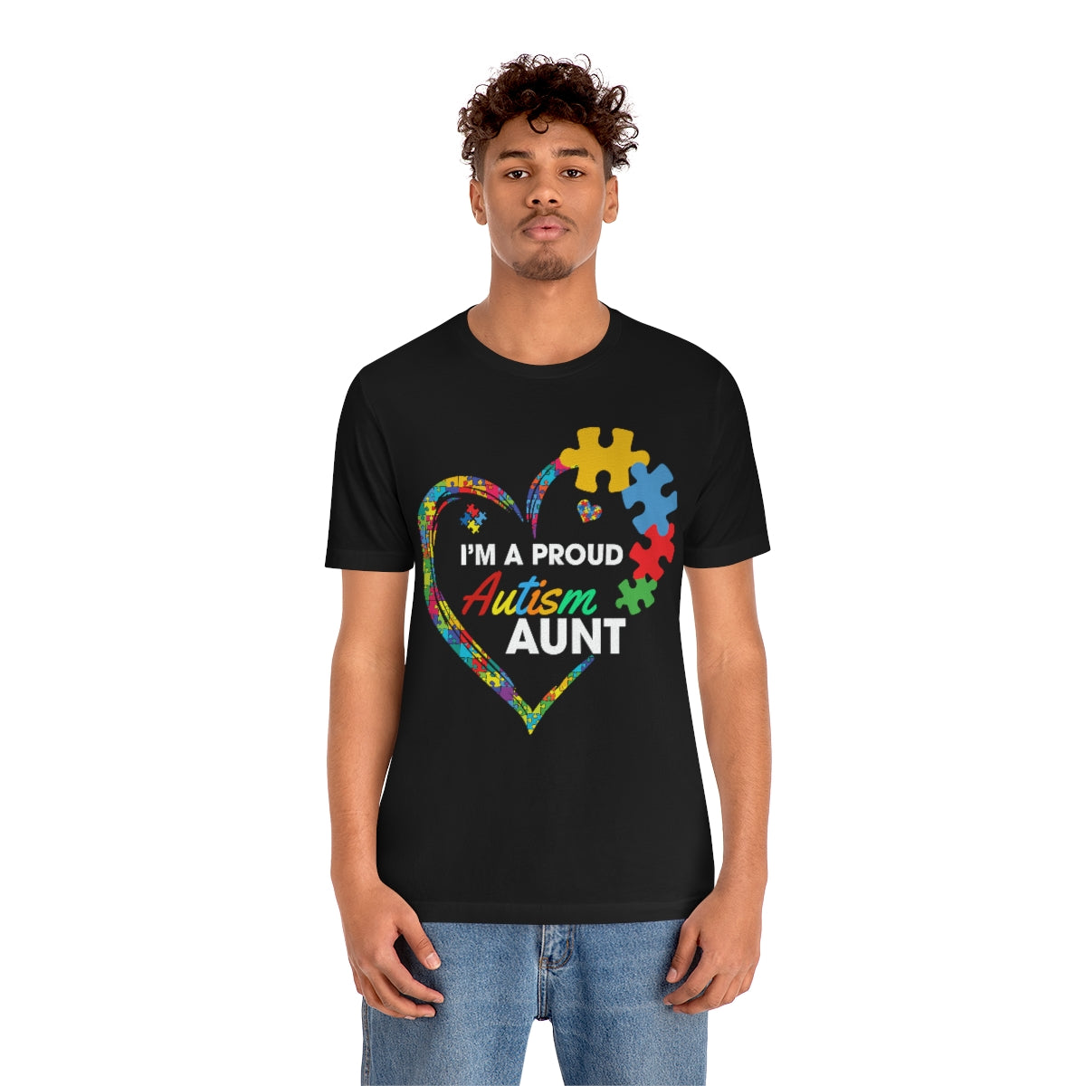 Proud Autism Aunt Heart Puzzle Pieces Tshirt